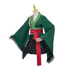 Zoro Cosplay Costume Zoro Gender-Fluid Kimono Dress - màu xanh lá - Xem 4