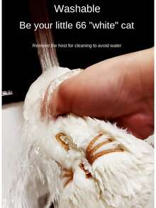 Ladies' Cat Paw Heating Warm Gloves, 2000 Mah Battery, Rechargeable, 3 Temperature Settings, Up To 3.5 Hours Of Battery Life, 36 ° C Surround Heating The Battery Level And Temperature Are Displayed In Real Time On The Screen. The Soft Fleece Is Skin-Friendly And Comfortable. The Half-Finger Gloves Are Used For Gaming, Working And Going Out To Keep Warm And Warm - 白色 - 查看 8