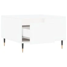 Coffee Table White 55x55x36.5 Cm Engineered Wood - White - View 7