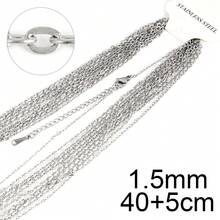 Bộ 10 chiếc dây chuyền vòng chữ O bằng thép không gỉ, dùng làm vòng cổ, dây chuyền ôm sát cổ, phụ kiện làm trang sức DIY, đồ dùng thủ công. - vòng cổ - Xem 7