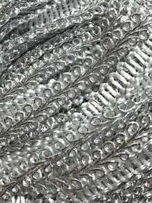 1pc 5 Yards Elegant Gold & Silver Thread Wavy Lace Trim Ribbon, 0.8cm Wide, Apparel, Party, Gift, Home Decor Edging Accessory - Multicolor - View 2