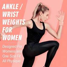 Wrist Weights, Adjustable Wrist Ankle Weights Women, Wearable Arm Leg Weights Set Of 21 Lb Each Weighted Bangles Walking, Yoga, Dance, Barre, Gym - 鮭魚 - 查看 5