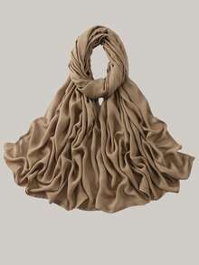 1条高品质女士纯色莫代尔头巾,优质宽边双缝包边,轻盈透气舒适面料,适合日常佩戴,也可搭配长袍穿着。 - 彩色 - 查看 16