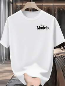 Camiseta de algodón con estampado gráfico de letras de dibujos animados, 1 pieza, 100% algodón de alta calidad, tallas S, M, L, XL, XXL, Top de moda urbana estilo Hip Hop para todas las esta - Blanco - Ver 2