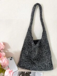 ENBEI 轻巧、便携、时尚、简约闪光细节钩针包闪光针织晚宴包女士闪亮手提包奢华女士手提包女士手拿包派对婚礼新娘伴娘包舞会优雅女士适合少女、女大学生、工作、商务、通勤、母亲节礼物、送给妈妈的礼物, - 黑色 - 查看 13