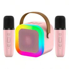 Altavoz Bluetooth Portátil, Bocina Máquina Karaoke Micrófono|Bocina Bluetooth Karaoke Potente Portátil con 2 Micrófonos | 4H Duración, Ideal Fiestas y Viajes - Rosa - Ver 12