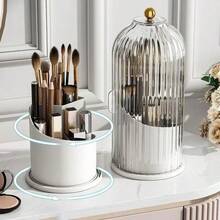 360 Rotating Makeup Brush Holder Desktop Makeup Organizer Cosmetic Storage Box - Multicolor - View 1