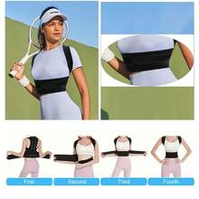 Women's Posture Corrector - Adjustable Back Support Belt For Spine, Gym And Daily Posture Improvement - Non-Restrictive Shaping Belt, Posture Corrector, Fashionable Design, Adjustable Shoulder Straps - Black - View 7