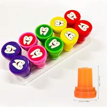 1/5/10/20/30 piezas Juego de sellos divertidos con dientes, sellos de recompensa, sellos creativos, sellos de incentivo para el aula, regalos para maestros - Multicolor - Ver 3