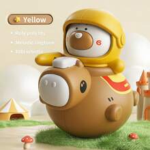 1pc Baby Rattle Toy, Cartoon Horse & Bear Tumbler, Whistle, Suitable For Daily Parent-Child Interaction, Soothing & Entertainment For Infants