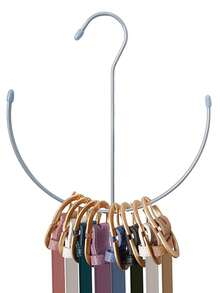 1pc U-Shaped Multi-Functional Belt Rack, Stainless Steel Solid Metal Coated Belt, Tie, Scarf Organizer