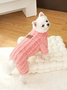 四条腿毛茸茸的狗狗睡衣，寒冷天气的保暖衣物，柔软的宠物连体衣，让小型、中型、大型犬在冬天保持温暖 - 灰色 - 查看 6