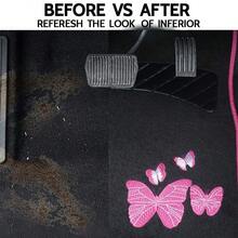 4pcs/Set Butterfly Embroidered Car Floor Mats - 4-piece Car Carpet Set - View 8