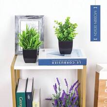 2 Pack Plants Small Artificial Potted Plants Faux Plants Black Bathroom Accessories Home Office Desk Bathroom Decor Indoor