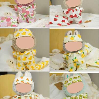 (Clothing Only) 17cm FORLABUBU Cute Fruit Pajama Party Outfit Doll Accessory