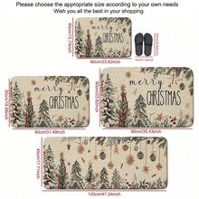 1pc Christmas Doormat, Christmas Element Decorative Floor Mat, Anti-Slip Christmas Indoor Doormat, Thickened Flannel Material, Soft, Comfortable, Easy To Clean, Suitable For Bedrooms, Living Rooms, Dining Rooms, Bathroom Entrances, Laundry Rooms - Multicolor - View 2