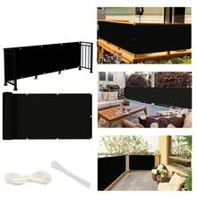 Black Privacy Fence Screening Cloth, Garden Balcony Privacy Protection Screen, Fence Shielding Protective Net, Suitable For Deck, Patio, Backyard, Outdoor Pool, Porch, Railing, Lawn And Gardening - Multicolor - View 2
