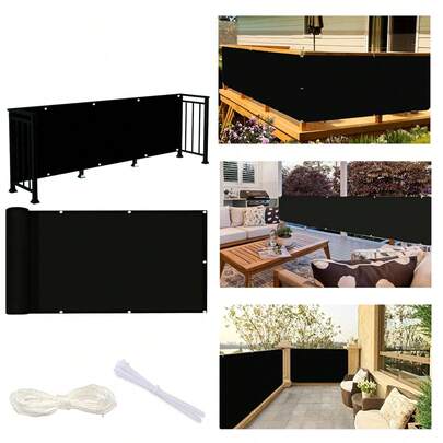 Black Privacy Fence Screening Cloth, Garden Balcony Privacy Protection Screen, Fence Shielding Protective Net, Suitable For Deck, Patio, Backyard, Outdoor Pool, Porch, Railing, Lawn And Gardening