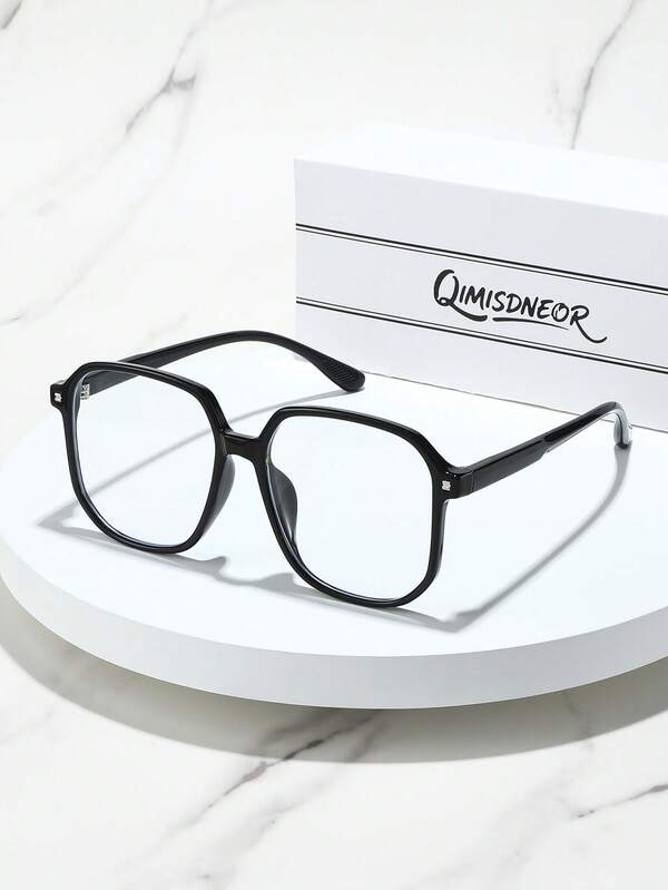QIMISDNEOR 1pc TR Frame Geometric Full Frame Minimalist Elegant Living Superior Quality Women Clear Glasses For Back To School Holiday Gift Street-Photography Musical Festival Going Out Outfit Accessories