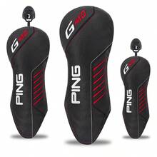 ​1pc Modern Digital Design Golf Club Head Cover - Vibrant Patterned Black For Fairway Wood & Hybrid Clubs | Premium Golf Gift For Discerning Enthusiasts - Black - View 2