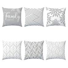 6pcs Set Simple Daily Gray Geometric Line Decorative Pillow Covers, Single-Sided Printed Peach Velvet Material, 45*45/50*50/40*40CM Cushion Covers Suitable For Modern Minimalist Sofa Living Room Decor, Gift, Party Decoration - 6pc-gray - View 12