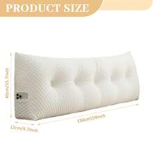 Soft Headboard Pillow Bed Wedge Pillow For Headboard With Side Pockets Dorm Headboard Twin Full Queen King Backrest Pillow, Bed Bolster Pillows For Back Support With Removable Cover - 奶油白 - 查看 10
