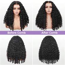 26 Inch Burmese Curls 13x4 Wigs Human Hair  Water Wave Lace Front Wigs Human Hair Ultra-Thin Lace 0.1 Millimeter Wet And Wavy Lace Front Wigs Human Hair Pre Plucked Deep Wave Wig For Women With Baby Hair - Natural Black - Xem 6