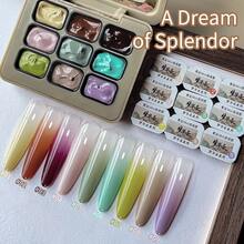 9-Colors Patting Glue Smudge Canned High Saturation Popular Semi-Solid Nail Polish Glue Nail Salon For DIY - 彩色 - 查看 11