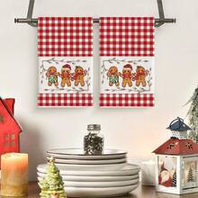 2 buc prosoape de bucătărie de Crăciun cu dungi, turtă dulce, decor de Crăciun, cadouri de Crăciun, lavete super moi și absorbante, prosoape de bucătărie pentru copt, cârpe de vase, prosoape de mână, decor de bucătărie, cadouri pentru vecini, cadouri pentru mame, cadouri de ziua de naștere, cadouri dulci de casă nouă pentru prieteni, accesorii de bucătărie, decor, articole esențiale pentru uz casnic - roșu - Vizualizare 2