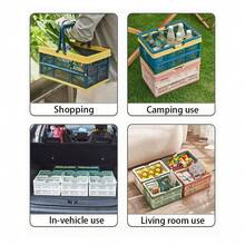1 قطعة صندوق قابل للطي مع مقبض، صندوق تخزين متعدد الوظائف وسلة فرز، سلة تخزين للسيارة، للمطبخ والحمام والأدوية، متوفر بأربعة ألوان