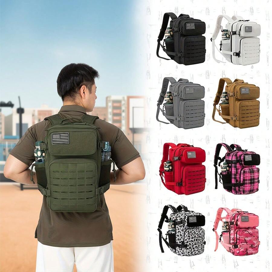 25 Litri Zaino Tattico Zaino With Large Capacity For The Sopravvivenza In Campeggio Di 3 Days With Portabottiglie D'acqua Zaini Da Viaggio - 軍綠色 - 查看 1