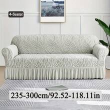 1PC High Elastic Sofa Cover Suitable For 1/2/3/4 Seat Jacquard Skirt Sofa Cover Cat Claw Proof Easy To Clean Machine Washable Sofa Protector Suitable For Bedroom Office Living Room Home Decoration All-Inclusive Sofa Cover Valentine's Day Gifts Valentine's Day Decorations - Màu Xám nhạt - Xem 15