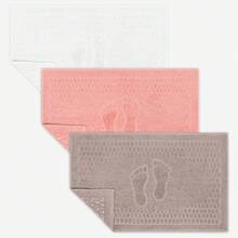 Kit 3 NON-SLIP Bathroom Floor Mats 100% Cotton Great Absorption Havana 45x70cm - White - View 5