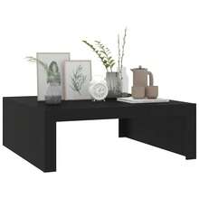 Coffee Table Black 100x100x35 Cm Engineered Wood - Black - View 5