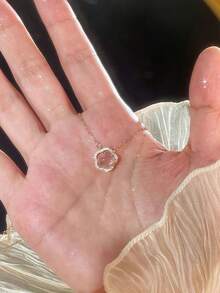 1件优雅女士珠宝，浪漫樱花项链，奢华小众设计玫瑰金锁骨链，派对礼物，适合日常佩戴 - 玫瑰金 - 查看 4