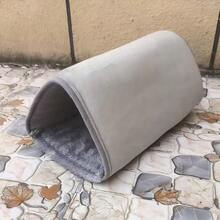 Guinea Pig Hideout, Washable Rabbit Bed With Guinea Pig Tunnel, 2 Packs Guinea Pigs Toys Set Bunny Hideout Cage Accessories For Hamster Ferret Rabbits Bunny, Grey