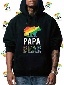 Gay Papa Bear Shirt Proud Dad LGBTQ Parent LGBT Father Hoodies Women - màu đen - Xem 2
