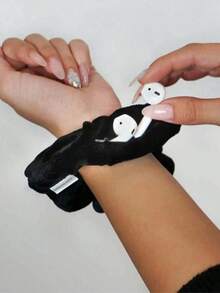 3个/2个/1个纯色休闲可爱发圈，多功能发圈收纳袋 - 便携式钱包和收纳袋，不防水，弹性发圈带拉链口袋，可收纳钥匙、现金、耳机、配饰 - 时尚涤纶发圈配件，大容量化妆品收纳袋，可收纳口红、化妆刷、护肤品、手机、硬币、小物件，适合居家、送礼、节日（如万圣节、圣诞节）等场合，马尾辫发圈、发圈、橡皮筋、发绳、头饰弹力带 - 彩色 - 查看 2