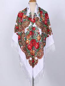 NAAMLOOS 63 Inch Floral Print Polyester Scarf, Oversized Shawl, Wrap, Poncho, Blanket For Women, Autumn/Winter,Beach,Holiday,Accessories,Travel Essential - Multicolor - View 30