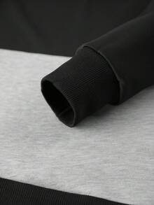 Men's Spring/Autumn Letter Print Contrast Color Hoodie And Drawstring Waist Pants Set, Fashion Sportswear Casual Outfit For Commuting, Work, Fishing, Camping, Gym