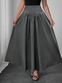 Elegant Ladies' Skirts In The New Autumn And Early Autumn Of 2025 Are Suitable For Dating, Student Wear, Daily Travel, Basic Versatile, Leisure, Beach And Other Scenes, Elegant And Casual Ladies' Skirts, Solid Color, Plastic Waist A Pleated Design, Woven Fabrics, A Variety Of Colors To Choose From, Suitable For Going Out To Wear, Can Also Be Used As Home Clothing.