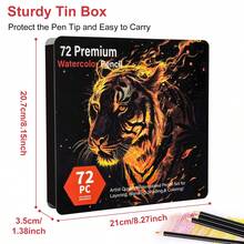 水彩铅笔 - 专业艺术绘画套装 72 支装 - 干湿两用，混合效果精美 - 适合涂色书 - 成人艺术家返校用水溶性铅笔 - 72色水溶彩鉛 - 查看 2