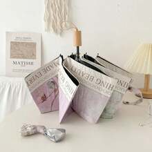 Retro Oil Painting Umbrella Women's Rain And Sun Umbrella Sunscreen UV Protection Student Automatic Sunshade Umbrella - 3 手冊 - 查看 1