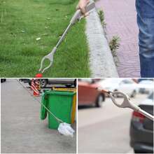 1 Handle Garbage Picker With Long Handle, Easy To Reach Garbage Picker, Lightweight Stainless Steel Garbage Picking Rod