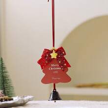Christmas Card Bell Pendant Type B - Red