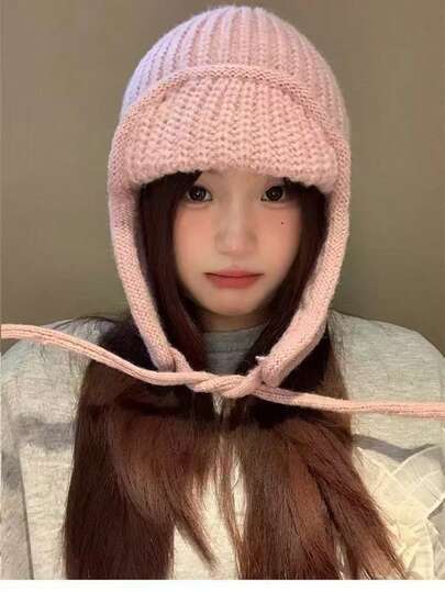 1 件女士休闲优雅花卉蕾丝和人造珍珠装饰透气太阳帽，适合外出、聚会和日常穿着冬季保暖