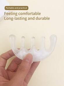 1pc 5-Tooth Head Massage Comb, Portable & Practical Resin Head Massage Tool, Hair Massage Comb For Meridian Massage - White - View 5