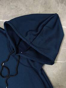 2 Stück/Set Herren Mode lustiges Weihnachtsmann Handzeichen Muster Lässig thermisch gefütterte Kapuzen-Pullover und Hose Set, geeignet für Straße, Outdoor, Feiertage, Alltag