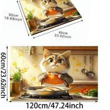 1 pièce Tapis de séchage de vaisselle pour comptoir de cuisine à imprimé chat, super absorbant cache les taches, tapis polyvalent à dos en caoutchouc pour égouttoir à vaisselle, machine à café, lave-linge