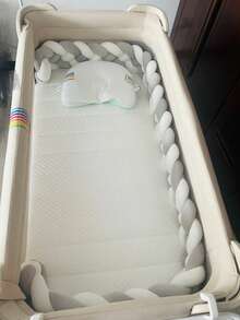 1件婴儿床编织扭结护栏垫，新生儿床护栏安全防护，2米/3米 - 彩色 - 查看 10